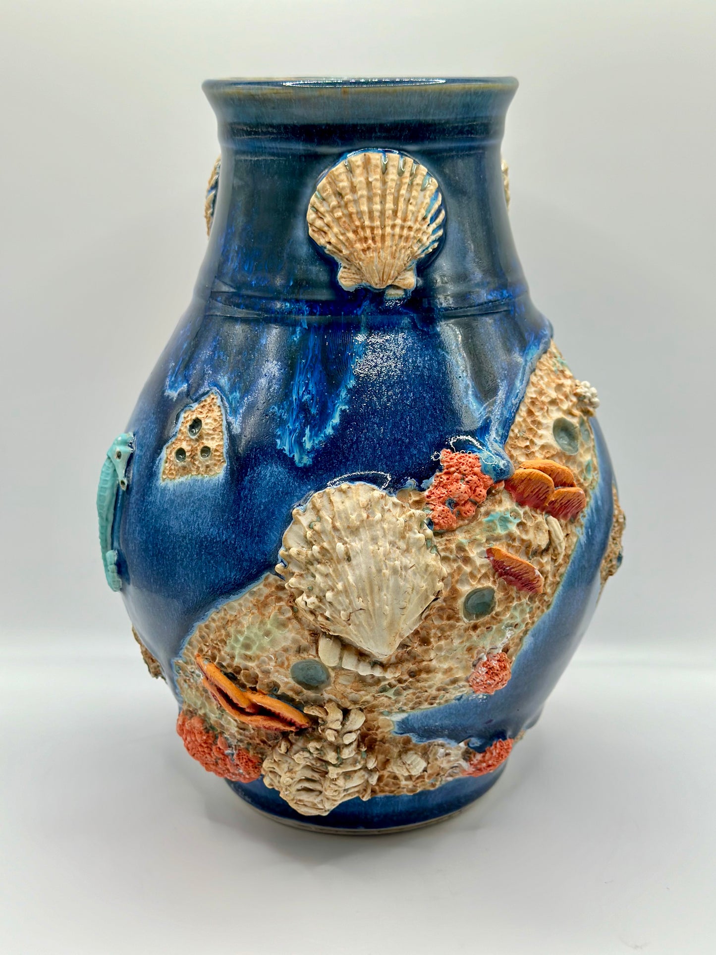 Blue Shell Vase