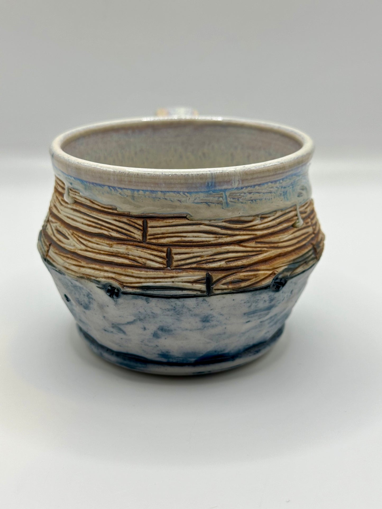 Faceted Wood Panel Mug