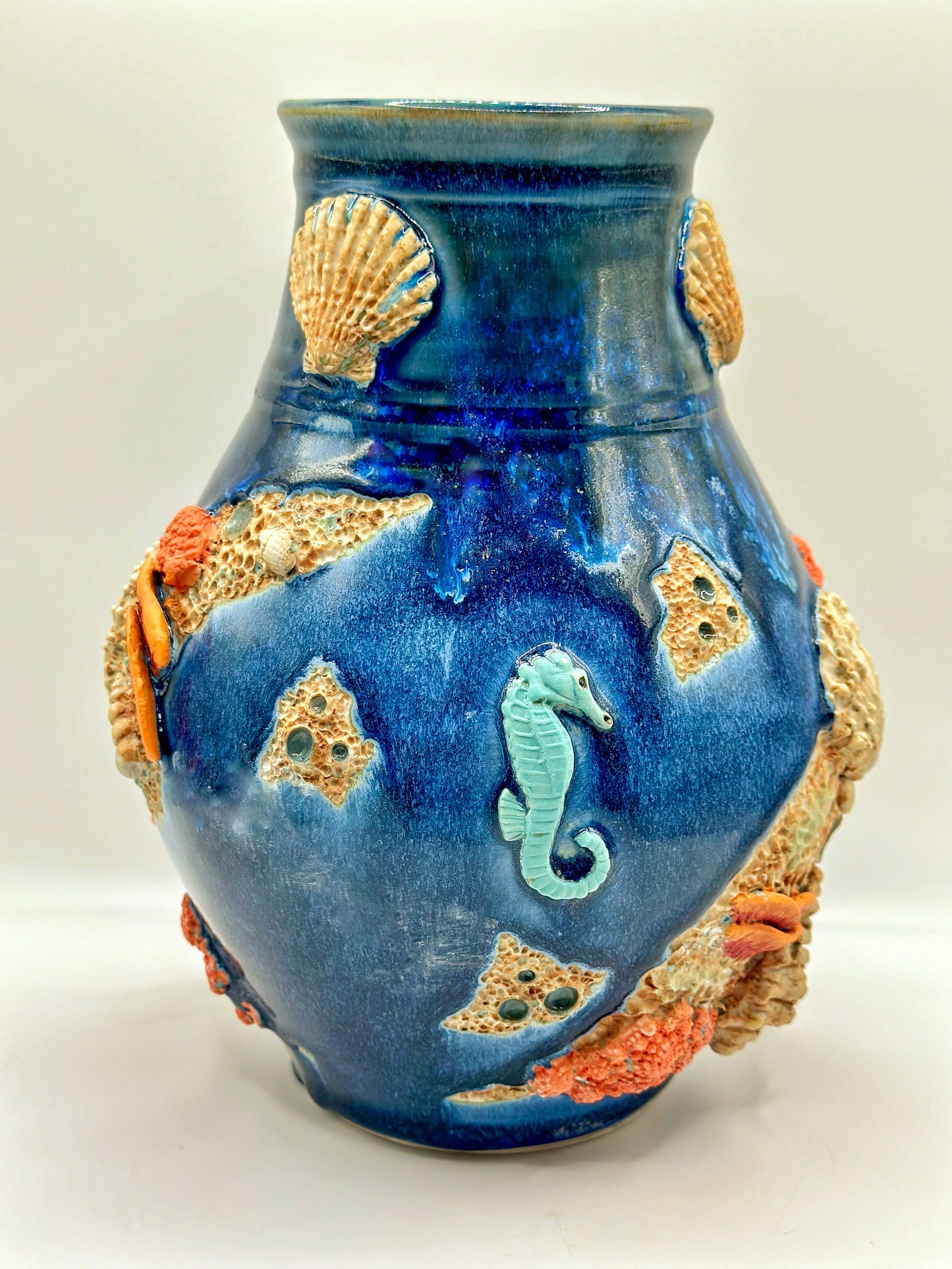 Blue Shell Vase