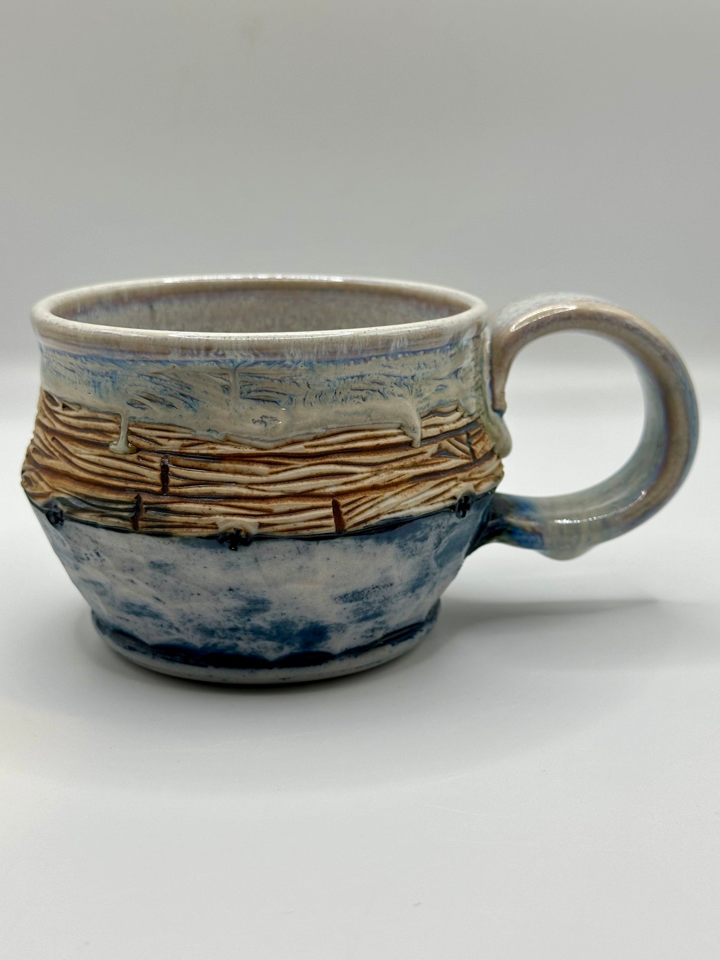 Faceted Wood Panel Mug