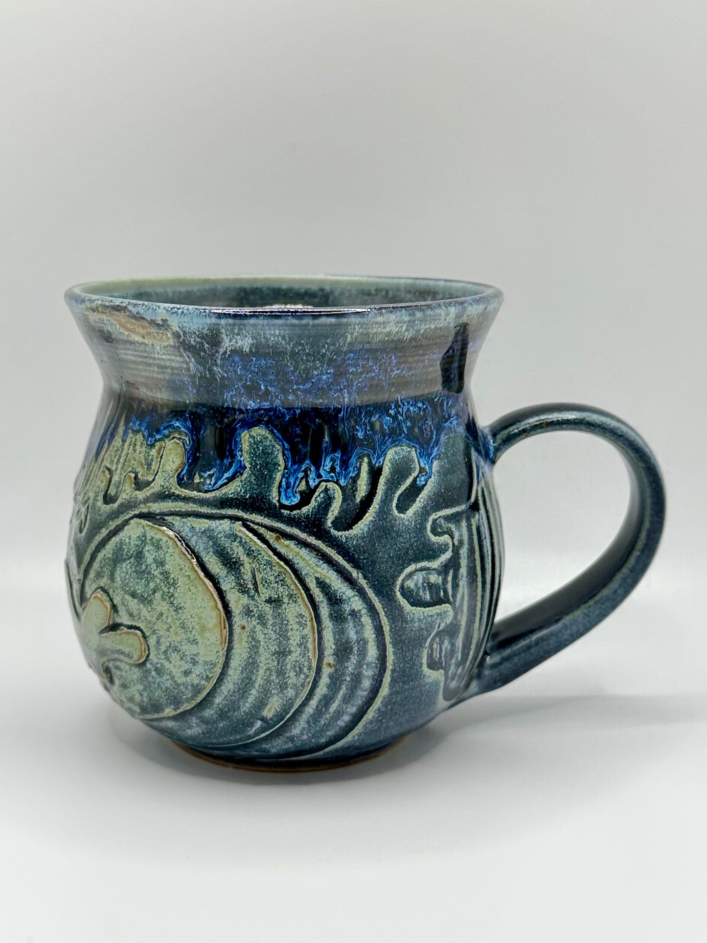 Hand Carved Wave Mug